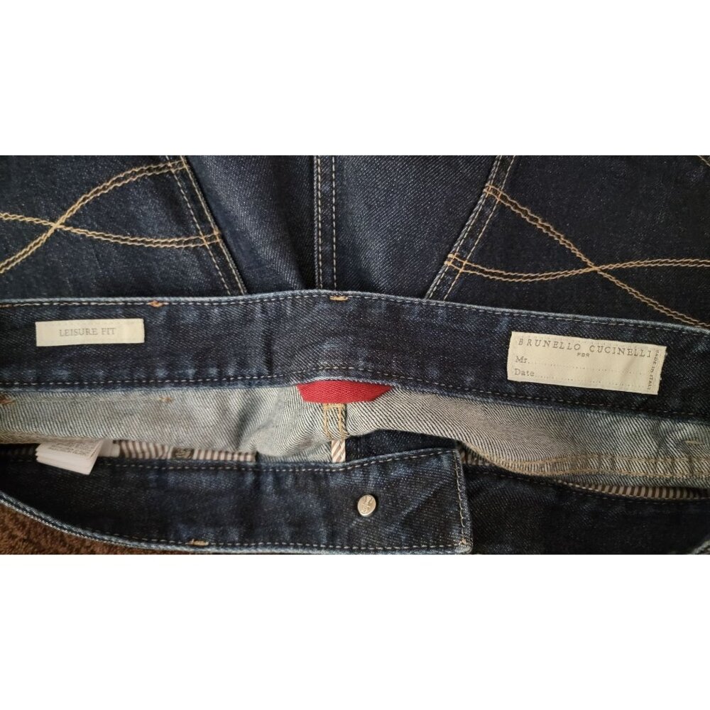 Brunello Cucinelli Luxury Denim Jeans Leisure Fit IT 48 (34W) Made in Italy - Picture 4 of 11